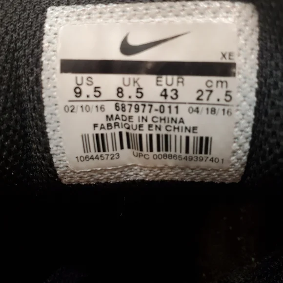 Mens Nike Air Max LTD 3 2016 - Size 9 1/2 - Black White & Gray